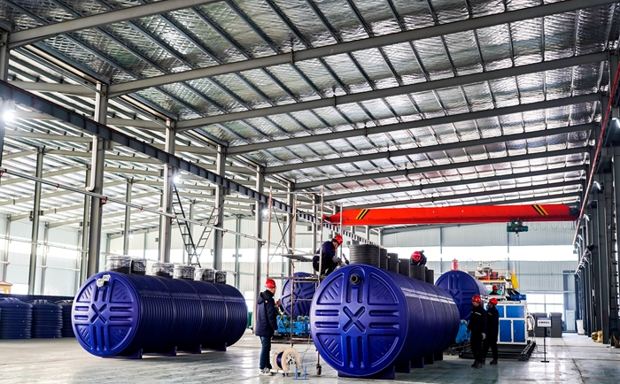 一體化污水處理設(shè)備組裝展示